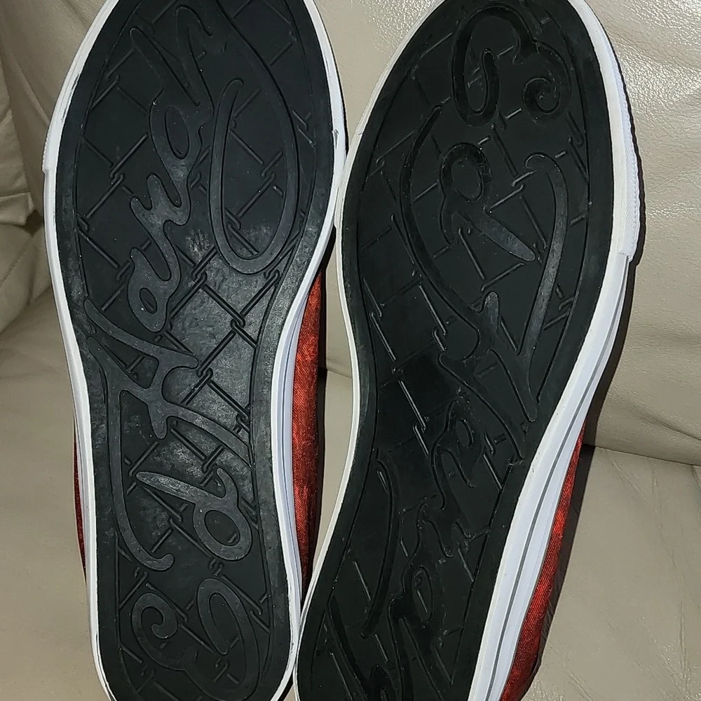 Ed Hardy Men's Red Jet Patterned Sneakers Size 11 Preowned - Picture 10 of 12